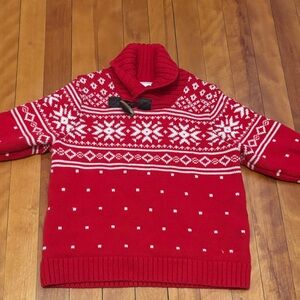 Hanna Andersson Red and White Turtleneck Sweater